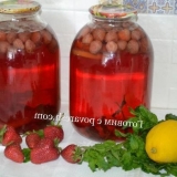 Kompote sa jagoda sa mentom i limunom za zimu (recept za 3 litre)