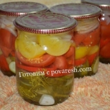 Salata za zimu krastavaca, paradajza, paprika i luka