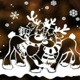 Šablone na prozorima u novu godinu 2022 za rezanje