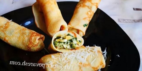 Palačinke punjene jajima i zelenim lukom (ukusna od ničega)