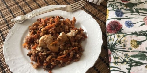 Heljda sa gljivama i mesom u loncu - korak po korak recept