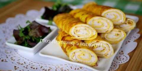 Palačinke od jaja za salatu (korak po korak recept)