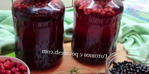 Kompot sa jagoda i crne ribizle za zimu na 3 litre
