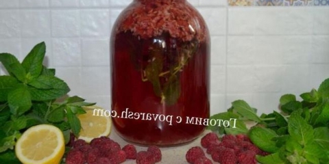 Kompot sa maline sa mentom za zimu (recept za 3 litre bez sterilizacije)