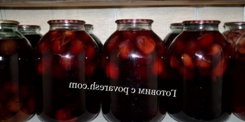 Kompot sa šljiva zimi sa kostima: recept za 3 litarsku teglicu