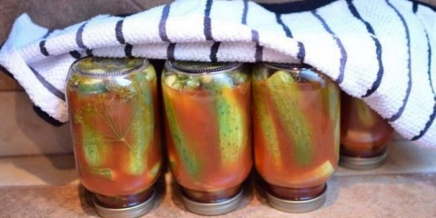 Krastavci u rajčici ispunjavaju se bez sirćeta