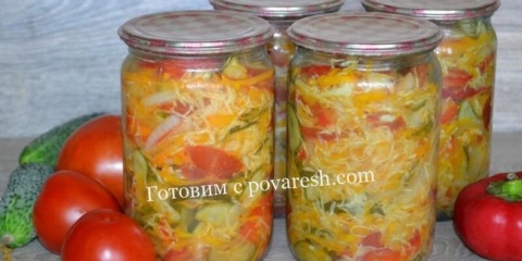 Salata od kupusa za zimu u bankama na jednostavnom receptu