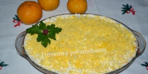 Mimoza salata sa topljenim sirom - korak-po-korak photo recept