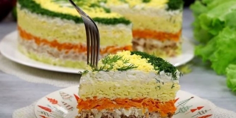 Mimosa salata sa konzerviranim ribama - klasični recepti