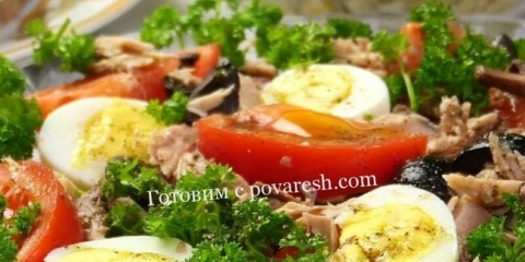 Salata sa tunom, paradajzom i prepelicama jaja