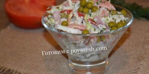 Salata sa šunkom i kupusom u jednostavnom receptu