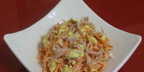 Salata sa šunkom i šargarepe na korejskom