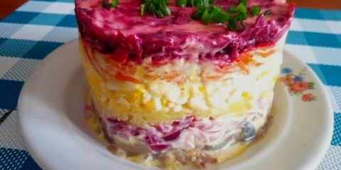 Seddle ispod krznenog kaputa - klasični recept na slojevima