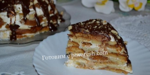 Torta od medenjaka sa pavlakom i bananama - recept bez pečenja