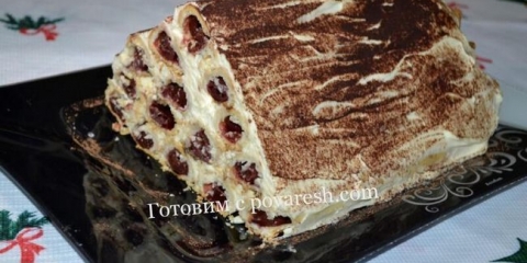 Cake manastir izba na klasičnom receptu sa trešnjama i pavlakom