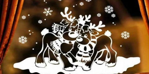 Šablone na prozorima u novu godinu 2022 za rezanje