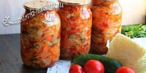 Ukusna recepti za salatu kuban sa kupusom i krastavcima za zimu