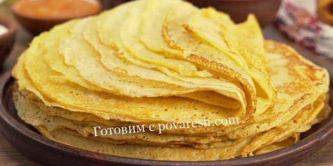 Palačinke od krema na mlijeku i kipuću vodu sa rupama po litri mlijeka