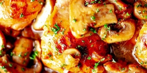 Pržena piletina sa gljivama (5 recepata)