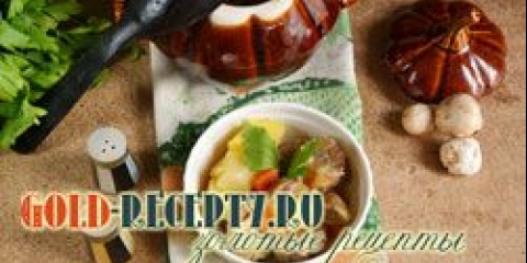 Pečena svinjetina sa krompirom i gljivama u receptu za loncu sa fotografijama